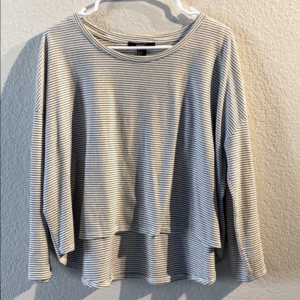 Forever 21 Striped Quarter Sleeve